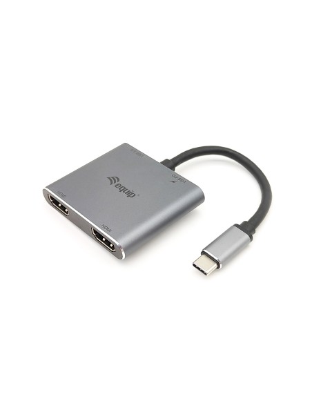 Equip Adaptador USB-C 4 en 1 Dual HDMI, USB 3.0, 100W USB PD