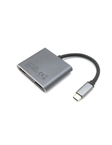 Equip Adaptador USB-C 4 en 1 Dual HDMI, USB 3.0, 100W USB PD