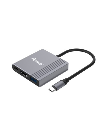Equip Adaptador 3 en 1 USB-C a HDMI   USB-A   USB PD, 4K 60Hz, 100W USB PD
