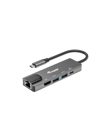 Equip Adaptador multifunción USB-C 5 en 1, HDMI , Gigabit LAN, USB 3.2 GEN1, 100W USB PD