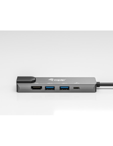 Equip Adaptador multifunción USB-C 5 en 1, HDMI , Gigabit LAN, USB 3.2 GEN1, 100W USB PD