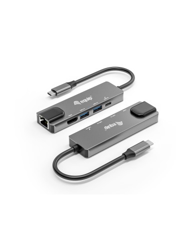Equip Adaptador multifunción USB-C 5 en 1, HDMI , Gigabit LAN, USB 3.2 GEN1, 100W USB PD