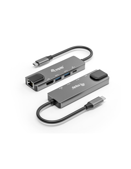 Equip Adaptador multifunción USB-C 5 en 1, HDMI , Gigabit LAN, USB 3.2 GEN1, 100W USB PD
