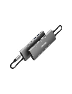 Equip Adaptador multifunción USB-C 9 en 1, HDMI 4K 60Hz, Gigabit LAN, USB 3.2 GEN1, SD TF, 100W USB PD 2