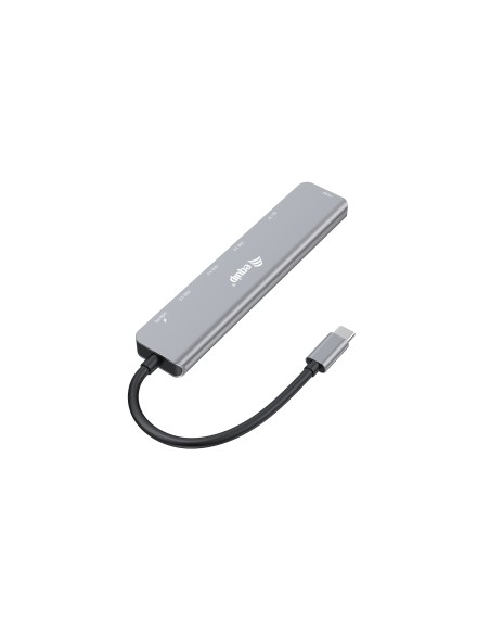 Equip 133494 Adaptador multifunción USB-C 7 en 1, HDMI 4K 60Hz, USB 3.2 Gen1 x 3 , TF MICRO SD, 100W USB PD