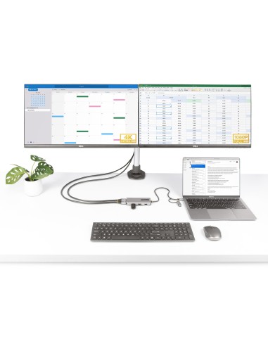 StarTech.com Adaptador Multipuertos USB-C - HDMI Doble (4K30Hz 1080p60Hz) - Hub Ladrón 3x USB-A - Mini Docking Station de