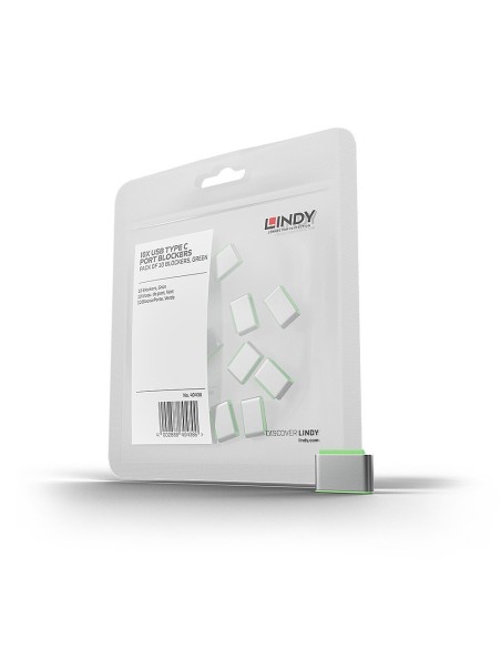 Lindy 40438 bloqueador de puerto USB Tipo C Verde 10 pieza(s)