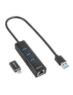 Sharkoon 4044951037575 base para portátil y replicador de puertos Inalámbrico USB 3.2 Gen 1 (3.1 Gen 1) Type-C Negro