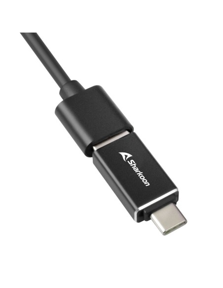 Sharkoon 4044951037575 base para portátil y replicador de puertos Inalámbrico USB 3.2 Gen 1 (3.1 Gen 1) Type-C Negro