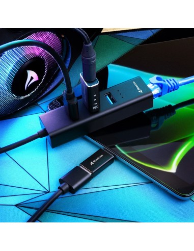 Sharkoon 4044951037575 base para portátil y replicador de puertos Inalámbrico USB 3.2 Gen 1 (3.1 Gen 1) Type-C Negro