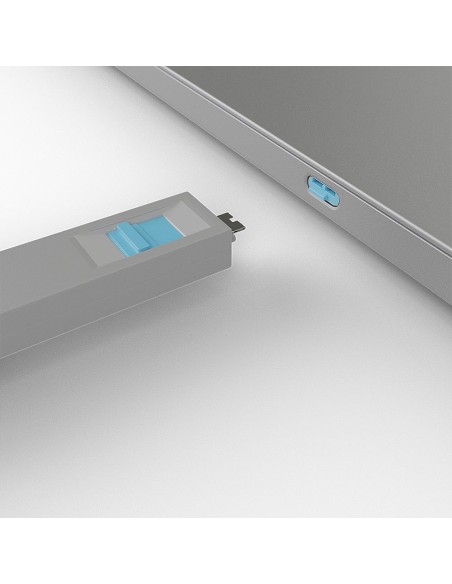Lindy 40465 bloqueador de puerto Bloqueador de puerto + clave USB Tipo C Azul Acrilonitrilo butadieno estireno (ABS) 1 pieza(s)