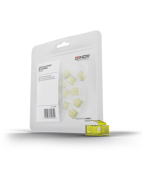 Lindy 40483 bloqueador de puerto RJ-45 Amarillo Acrilonitrilo butadieno estireno (ABS)