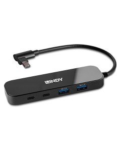 Lindy 43334 hub de interfaz USB 3.2 Gen 2 (3.1 Gen 2) Type-C 10000 Mbit s Negro