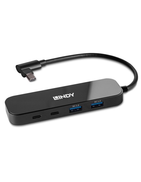 Lindy 43334 hub de interfaz USB 3.2 Gen 2 (3.1 Gen 2) Type-C 10000 Mbit s Negro