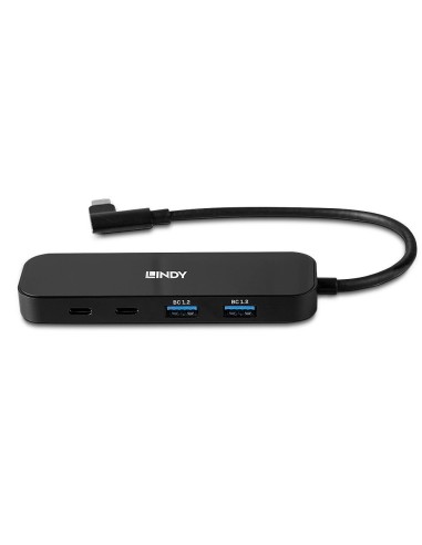 Lindy 43334 hub de interfaz USB 3.2 Gen 2 (3.1 Gen 2) Type-C 10000 Mbit s Negro