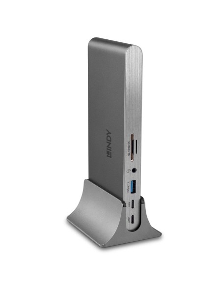 Lindy 43349 base para portátil y replicador de puertos Alámbrico USB 3.2 Gen 1 (3.1 Gen 1) Type-C Plata