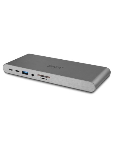 Lindy 43349 base para portátil y replicador de puertos Alámbrico USB 3.2 Gen 1 (3.1 Gen 1) Type-C Plata