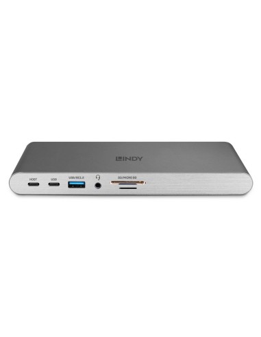 Lindy 43349 base para portátil y replicador de puertos Alámbrico USB 3.2 Gen 1 (3.1 Gen 1) Type-C Plata