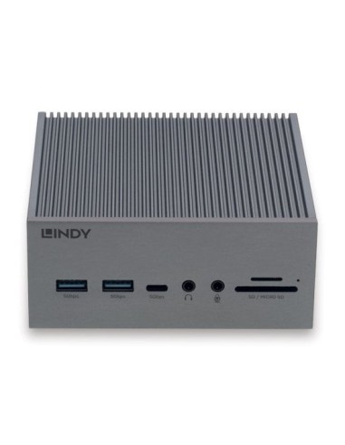 Lindy 43351 base para portátil y replicador de puertos Acoplamiento USB 3.2 Gen 1 (3.1 Gen 1) Type-C Gris