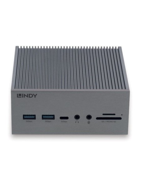 Lindy 43351 base para portátil y replicador de puertos Acoplamiento USB 3.2 Gen 1 (3.1 Gen 1) Type-C Gris