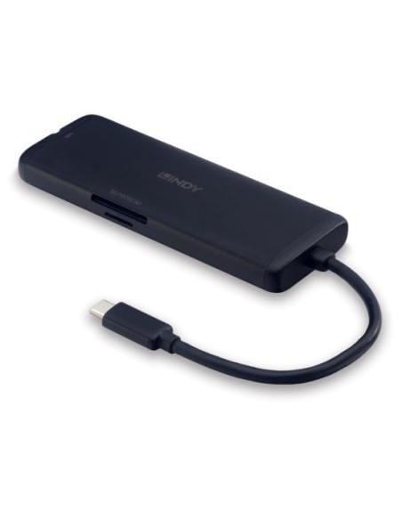 Lindy 43358 base para portátil y replicador de puertos Alámbrico USB 3.2 Gen 1 (3.1 Gen 1) Type-C Negro