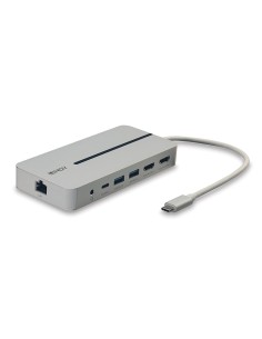 Lindy 43360 base para portátil y replicador de puertos Alámbrico USB 3.2 Gen 1 (3.1 Gen 1) Type-C Plata, Blanco 2