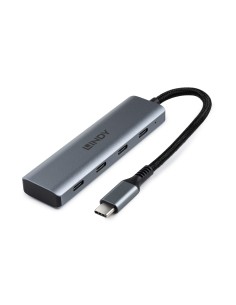 Lindy 43414 hub de interfaz USB 3.2 Gen 2 (3.1 Gen 2) Type-C 10000 Mbit s Gris