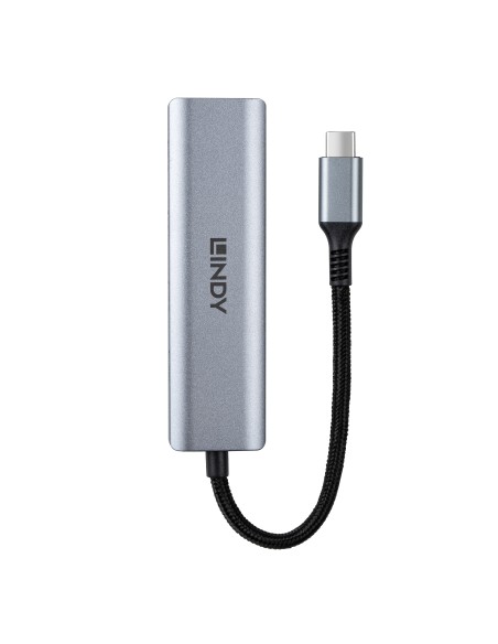 Lindy 43414 hub de interfaz USB 3.2 Gen 2 (3.1 Gen 2) Type-C 10000 Mbit s Gris