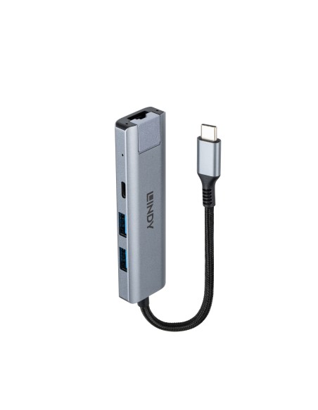 Lindy 43422 hub de interfaz USB 3.2 Gen 2 (3.1 Gen 2) Type-C 10000 Mbit s Gris