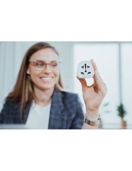 Verbatim WTEU-02 adaptador de enchufe eléctrico Tipo F Universal Blanco