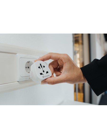 Verbatim WTEU-02 adaptador de enchufe eléctrico Tipo F Universal Blanco