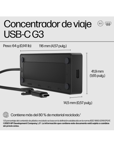 HP Concentrador de viaje USB-C G3