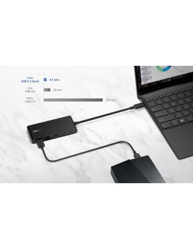ASUS Dual 4K USB-C Dock DC201 Alámbrico USB 3.2 Gen 2 (3.1 Gen 2) Type-C Negro
