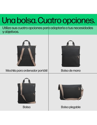 HP Bolso de mano de mochila para ordenador portátil convertible de 14 pulgadas