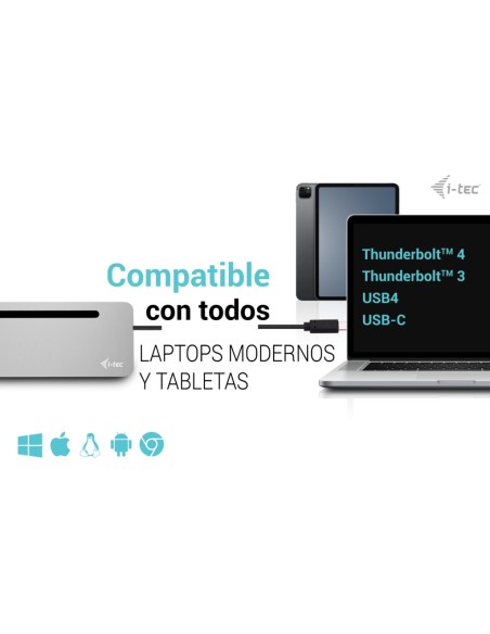 i-tec USB-C Metal Ergonomic 3x 4K Display Docking Station + Power Delivery 100 W
