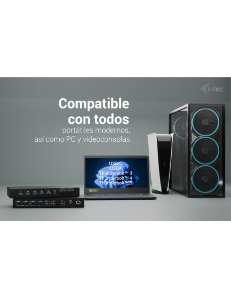 i-tec USB-C KVM Dock PRO for Three Hosts, Dual Video, with 2x Power Delivery, max 92W