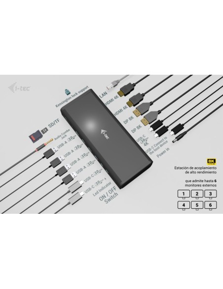 i-tec Universal 6x 4K 60Hz Display Docking Station + Power Delivery 140W