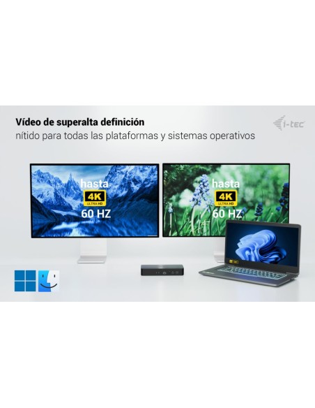 i-tec Universal Intelligent Dual Display Docking Station + Power Delivery 100W
