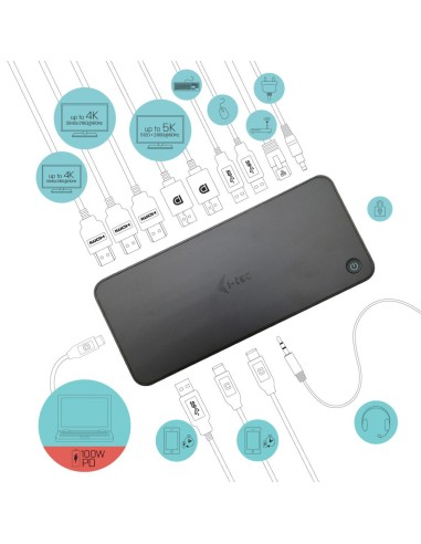 i-tec USB 3.0   USB-C   Thunderbolt, 3x 4K Docking Station + Power Delivery 100W