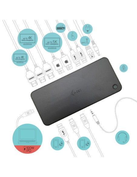 i-tec USB 3.0   USB-C   Thunderbolt, 3x 4K Docking Station + Power Delivery 100W