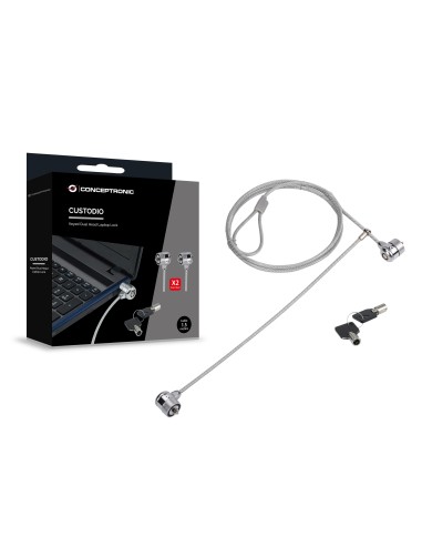 Conceptronic CNBSLOCK15T cable antirrobo Plata 1,5 m