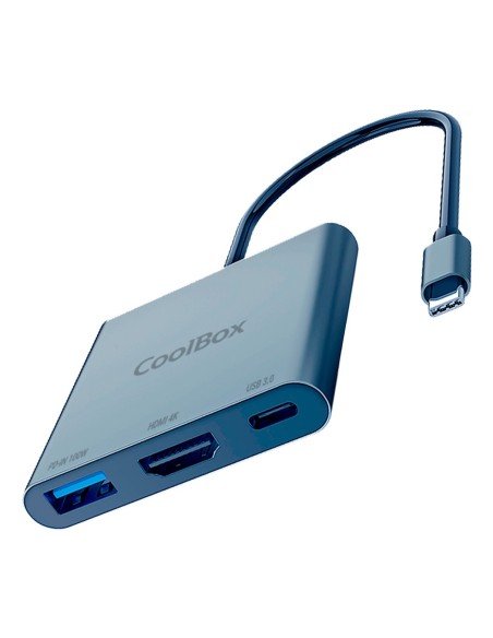 CoolBox MINIDOCK C31 ALUMINIO USB-C A HDMI 4K USB-A USB-C 3.2 GEN1 PC MAC CONSOLAS