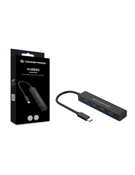 Conceptronic CTC4USB3 hub de interfaz USB 3.2 Gen 1 (3.1 Gen 1) Type-C 5000 Mbit s Negro