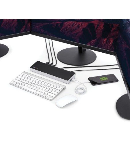 StarTech.com Dock USB-C para 3 Monitores 4K con 5 Puertos USB 3.2 5Gbps - HDMI y DisplayPort - Mac y Windows - Docking Station