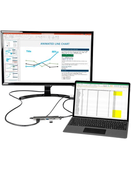 StarTech.com Adaptador Multipuertos USB C - Docking Station USB Tipo C a HDMI 2.0 4K 60Hz - Entrega de Alimentación 100W