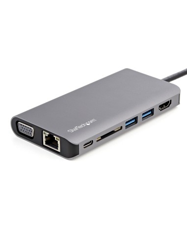 StarTech.com Adaptador Multipuertos USB-C - Mini Docking Station para Viajes con HDMI de 4K o VGA de 1080p - con Hub Ladrón USB