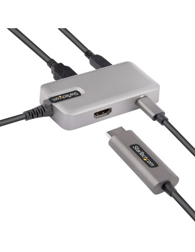 StarTech.com Adaptador Multipuertos USB C - USB-C a HDMI 2.0 4K 60Hz, PD con Paso de 100W - Hub USB de 3 Puertos de 10Gbps -