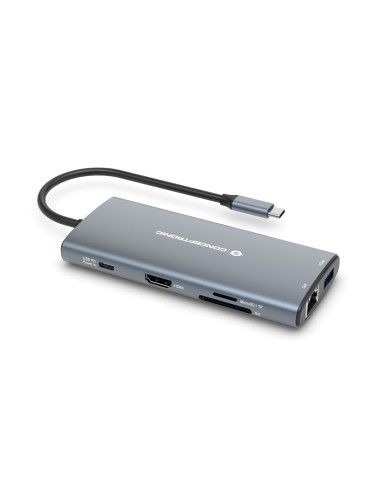 Conceptronic DONN06G base para portátil y replicador de puertos Alámbrico USB 3.2 Gen 1 (3.1 Gen 1) Type-C Gris