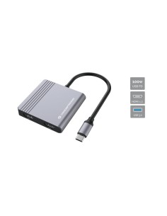 Conceptronic DONN13G base para portátil y replicador de puertos Alámbrico USB 3.2 Gen 1 (3.1 Gen 1) Type-C Gris