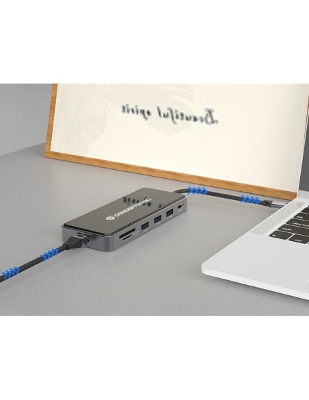 Conceptronic DONN15G base para portátil y replicador de puertos Alámbrico USB 3.2 Gen 1 (3.1 Gen 1) Type-C Gris